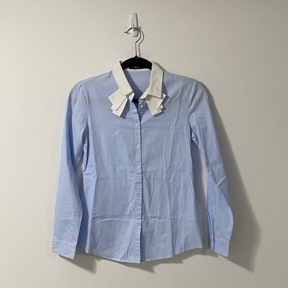 G2000 Blue & White Button Down Dress Shirt Size 36 - Picture 2 of 6